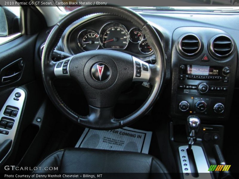 Carbon Black Metallic / Ebony 2010 Pontiac G6 GT Sedan