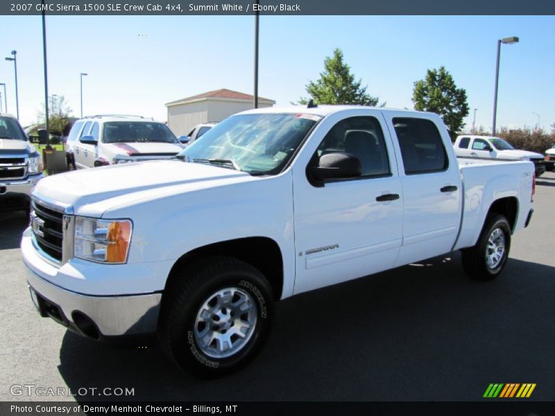 Summit White / Ebony Black 2007 GMC Sierra 1500 SLE Crew Cab 4x4