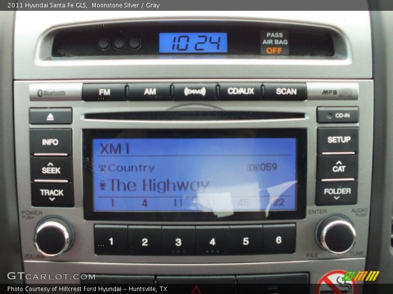 Moonstone Silver / Gray 2011 Hyundai Santa Fe GLS