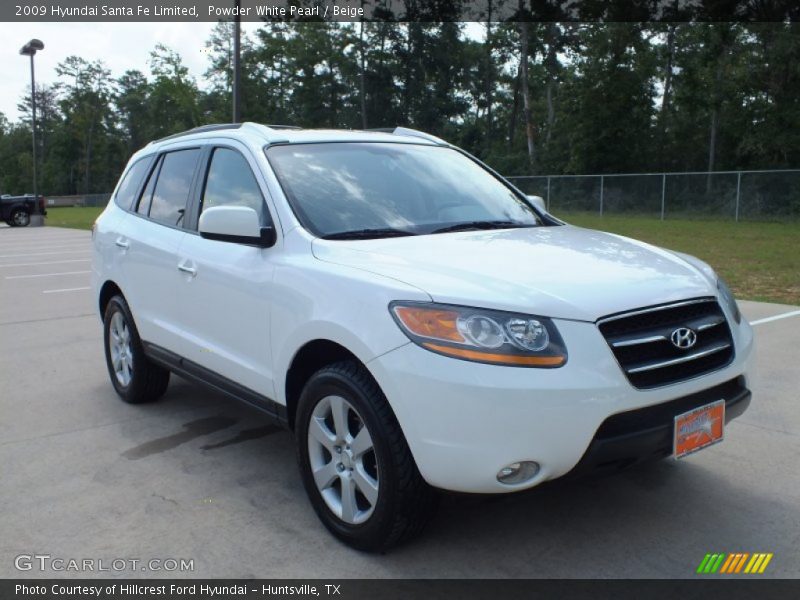 Powder White Pearl / Beige 2009 Hyundai Santa Fe Limited