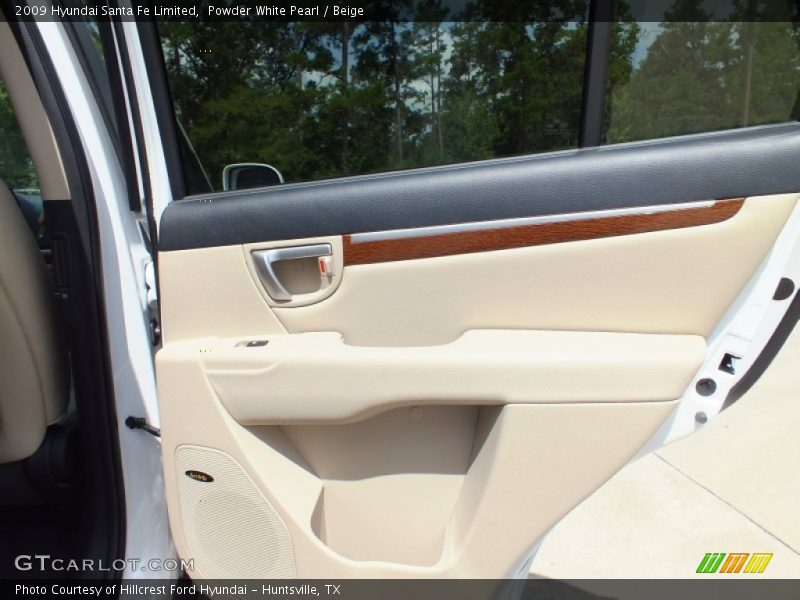 Powder White Pearl / Beige 2009 Hyundai Santa Fe Limited