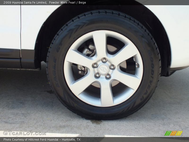 Powder White Pearl / Beige 2009 Hyundai Santa Fe Limited
