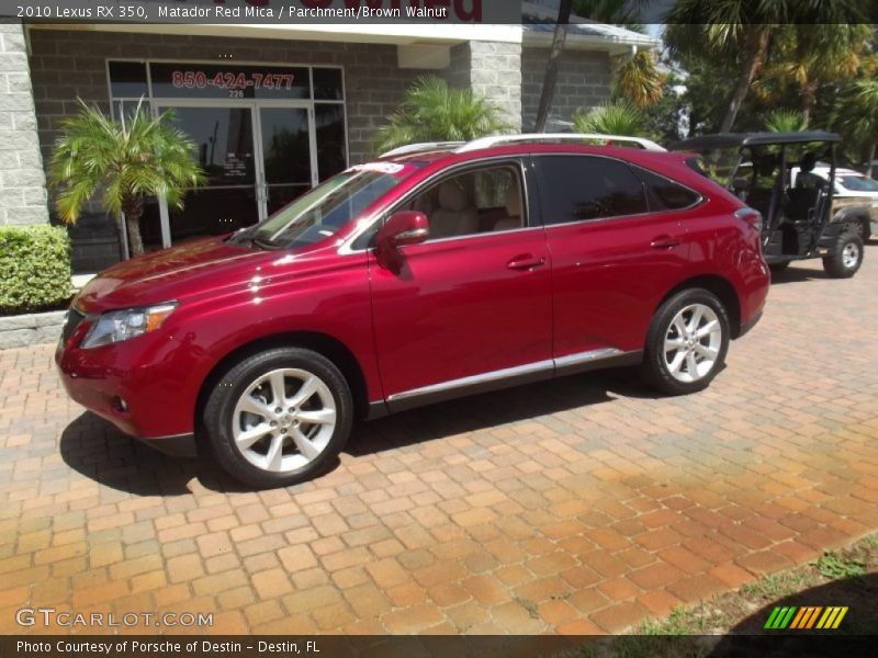 Matador Red Mica / Parchment/Brown Walnut 2010 Lexus RX 350