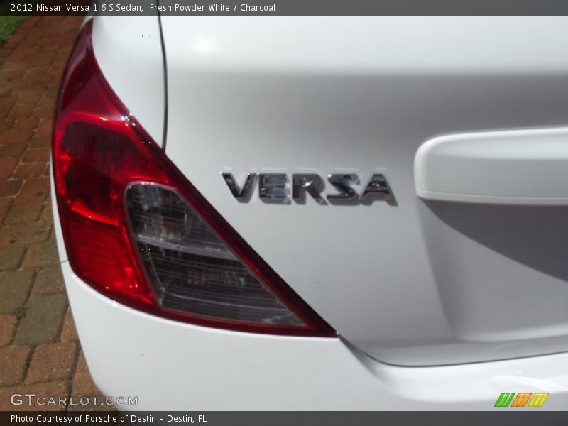 Fresh Powder White / Charcoal 2012 Nissan Versa 1.6 S Sedan