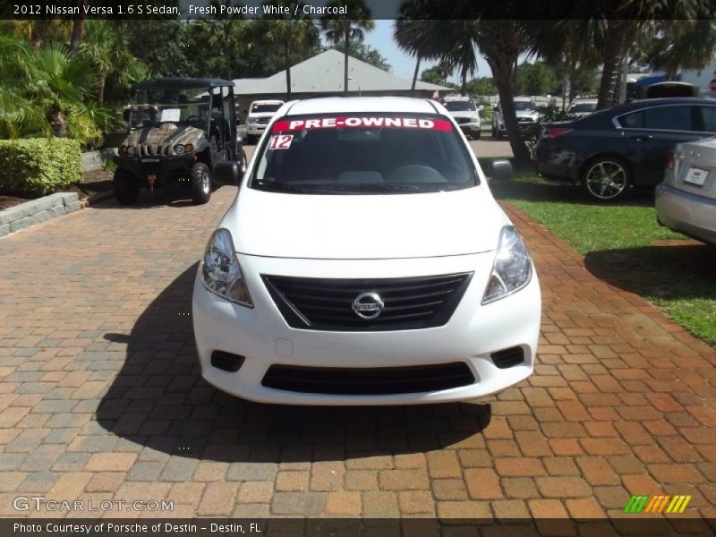 Fresh Powder White / Charcoal 2012 Nissan Versa 1.6 S Sedan
