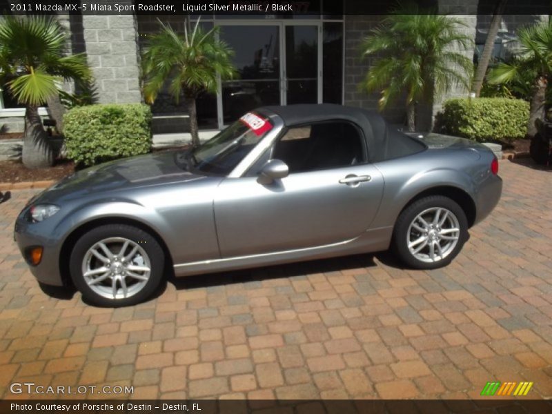 Liquid Silver Metallic / Black 2011 Mazda MX-5 Miata Sport Roadster