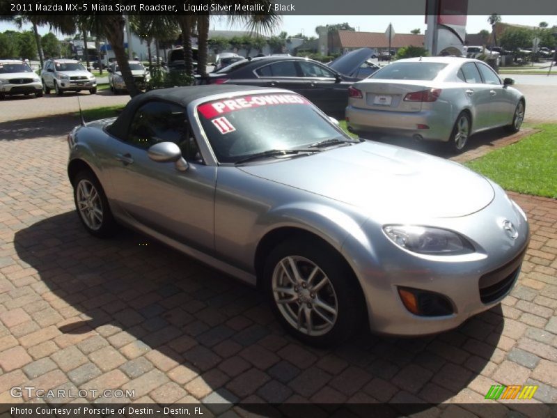 Liquid Silver Metallic / Black 2011 Mazda MX-5 Miata Sport Roadster
