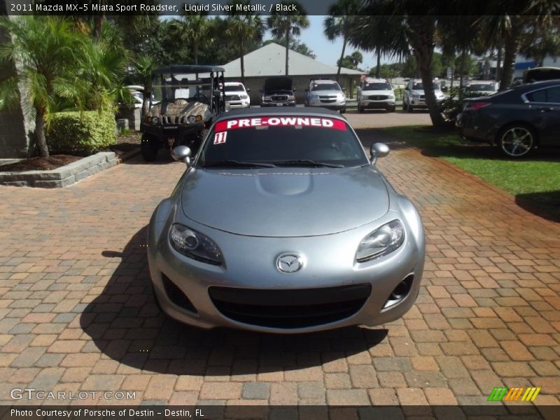 Liquid Silver Metallic / Black 2011 Mazda MX-5 Miata Sport Roadster