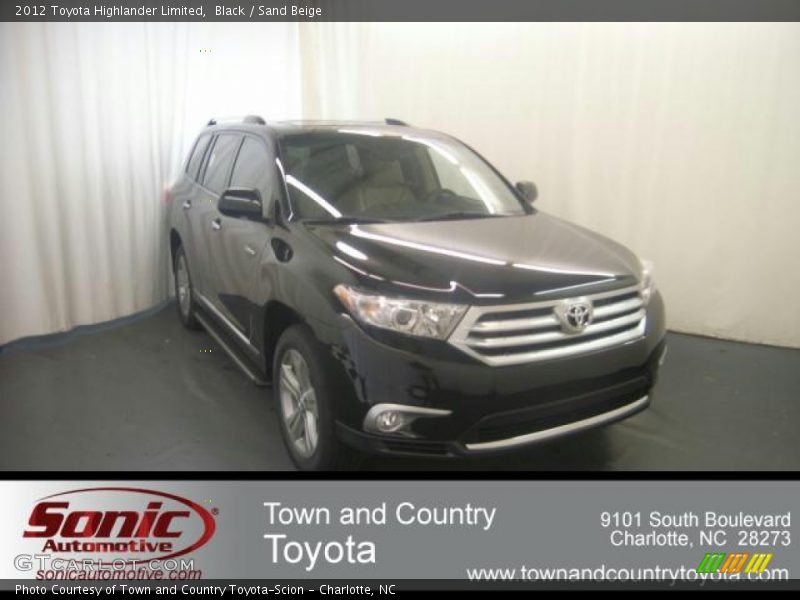Black / Sand Beige 2012 Toyota Highlander Limited