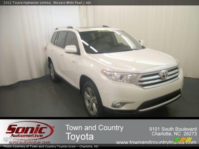 Blizzard White Pearl / Ash 2012 Toyota Highlander Limited