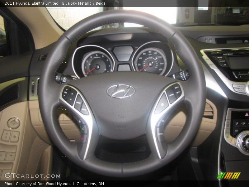 Blue Sky Metallic / Beige 2011 Hyundai Elantra Limited