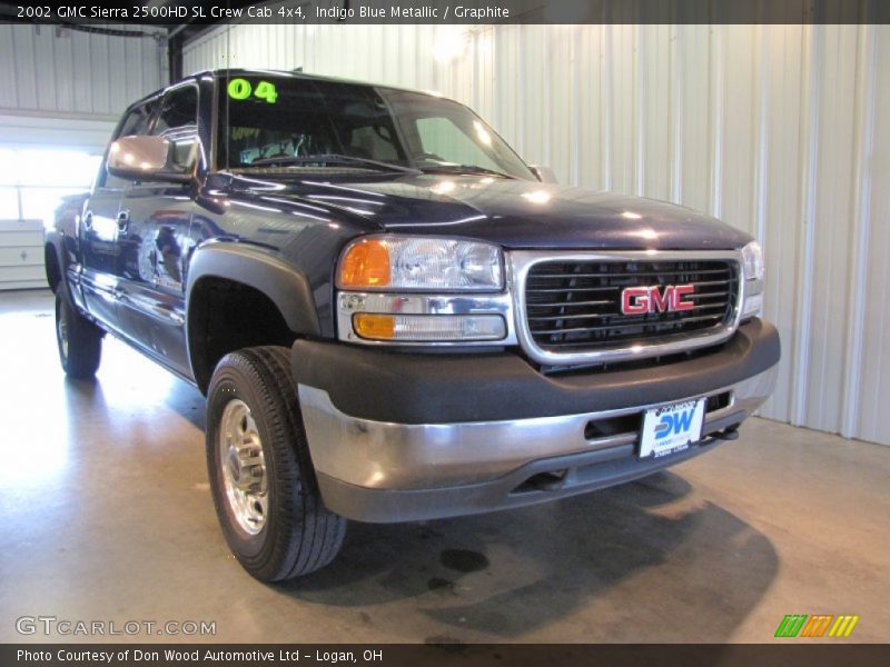 Indigo Blue Metallic / Graphite 2002 GMC Sierra 2500HD SL Crew Cab 4x4