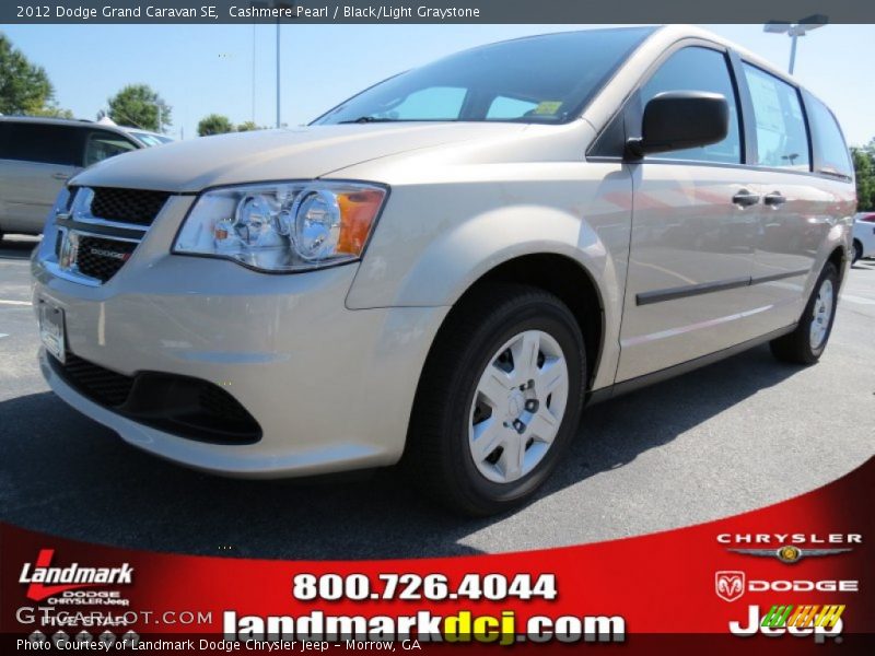 Cashmere Pearl / Black/Light Graystone 2012 Dodge Grand Caravan SE