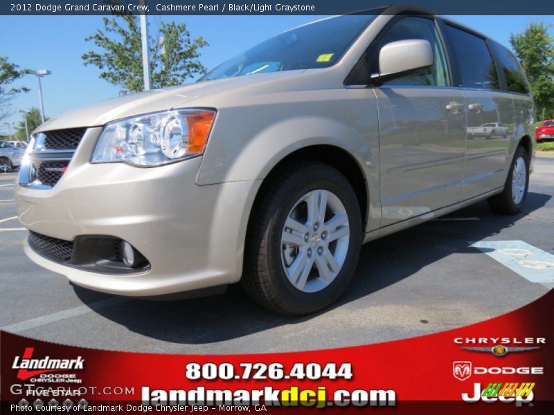 Cashmere Pearl / Black/Light Graystone 2012 Dodge Grand Caravan Crew