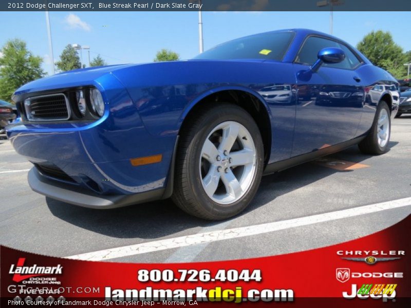 Blue Streak Pearl / Dark Slate Gray 2012 Dodge Challenger SXT