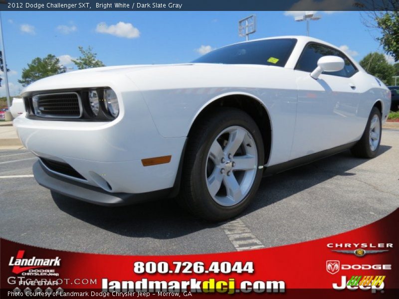 Bright White / Dark Slate Gray 2012 Dodge Challenger SXT