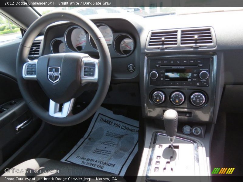 Bright White / Dark Slate Gray 2012 Dodge Challenger SXT