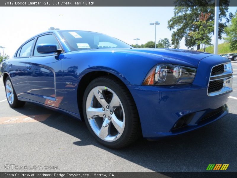 Blue Streak Pearl / Black 2012 Dodge Charger R/T