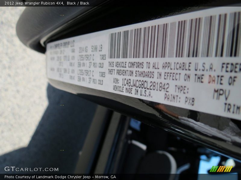 Black / Black 2012 Jeep Wrangler Rubicon 4X4