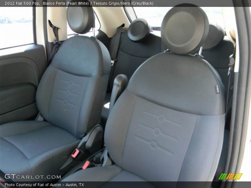 Bianco Perla (Pearl White) / Tessuto Grigio/Nero (Grey/Black) 2012 Fiat 500 Pop