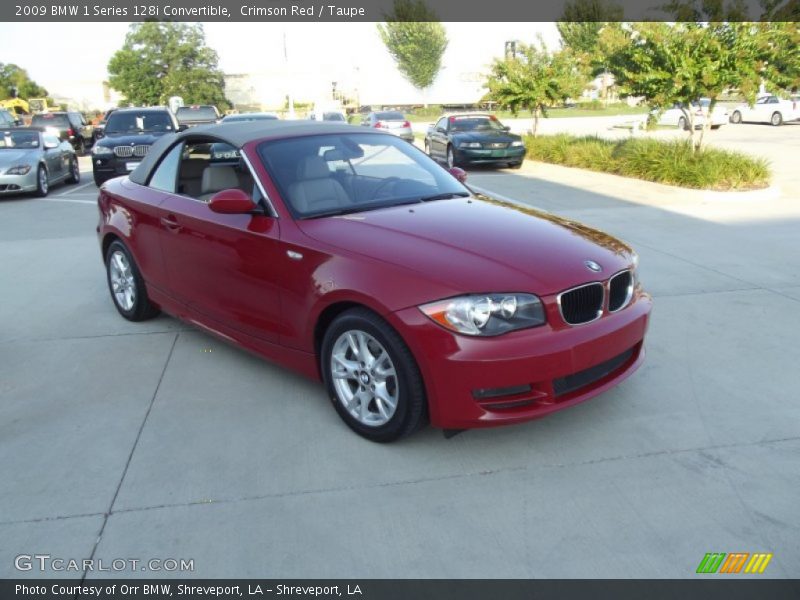 Crimson Red / Taupe 2009 BMW 1 Series 128i Convertible