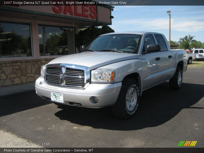 Bright Silver Metallic / Medium Slate Gray 2007 Dodge Dakota SLT Quad Cab 4x4