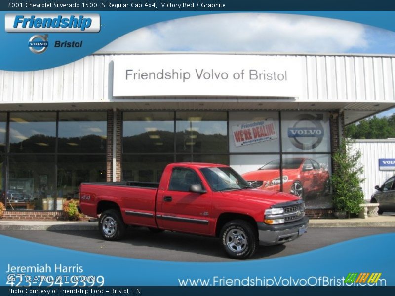 Victory Red / Graphite 2001 Chevrolet Silverado 1500 LS Regular Cab 4x4