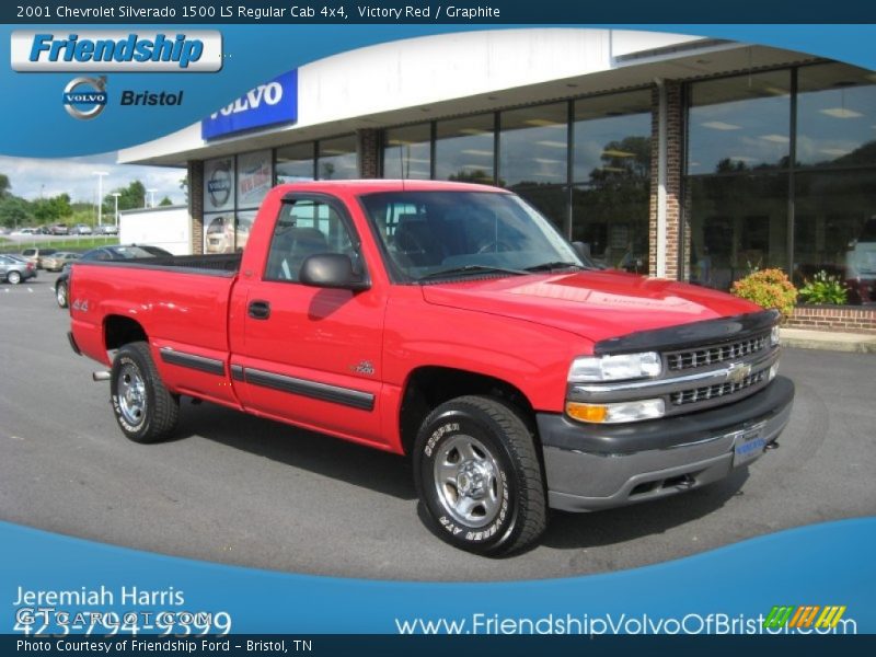 Victory Red / Graphite 2001 Chevrolet Silverado 1500 LS Regular Cab 4x4