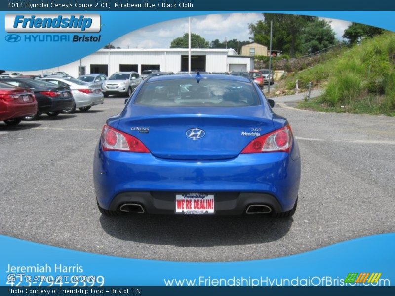 Mirabeau Blue / Black Cloth 2012 Hyundai Genesis Coupe 2.0T