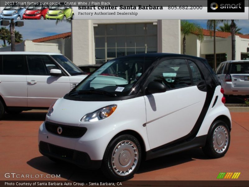 Crystal White / Plain Black 2013 Smart fortwo pure coupe