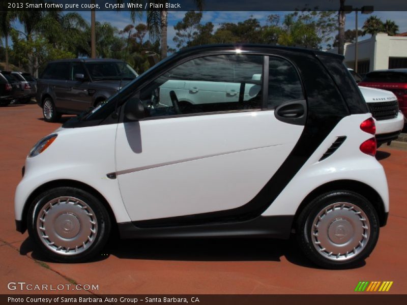 Crystal White / Plain Black 2013 Smart fortwo pure coupe