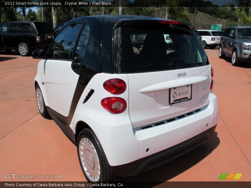 Crystal White / Plain Black 2013 Smart fortwo pure coupe