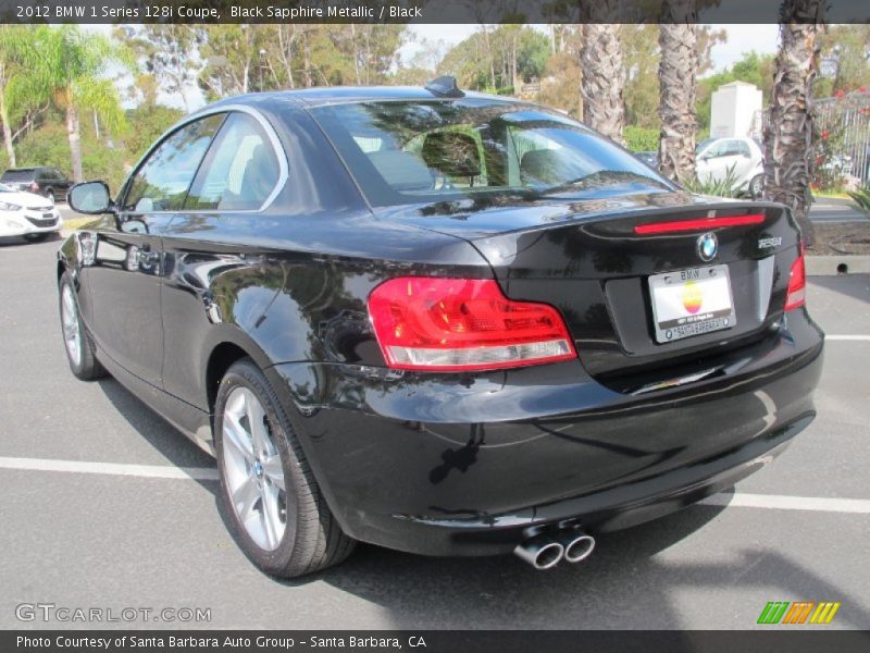 Black Sapphire Metallic / Black 2012 BMW 1 Series 128i Coupe