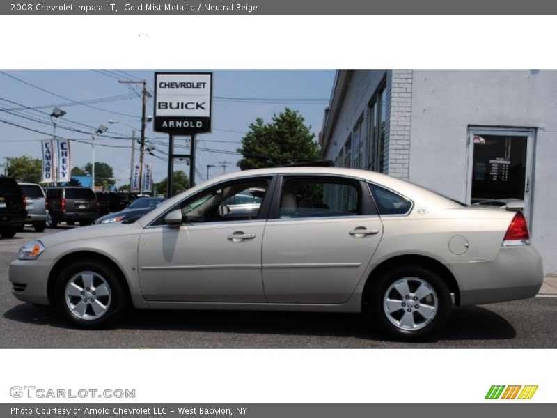 Gold Mist Metallic / Neutral Beige 2008 Chevrolet Impala LT