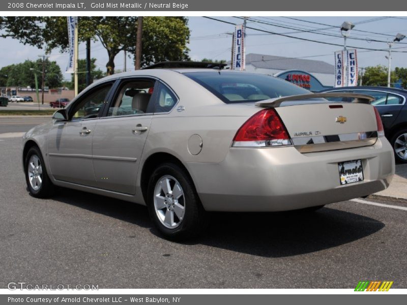 Gold Mist Metallic / Neutral Beige 2008 Chevrolet Impala LT