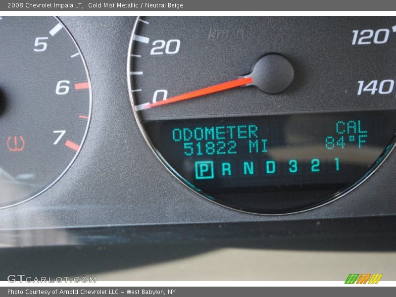 Gold Mist Metallic / Neutral Beige 2008 Chevrolet Impala LT