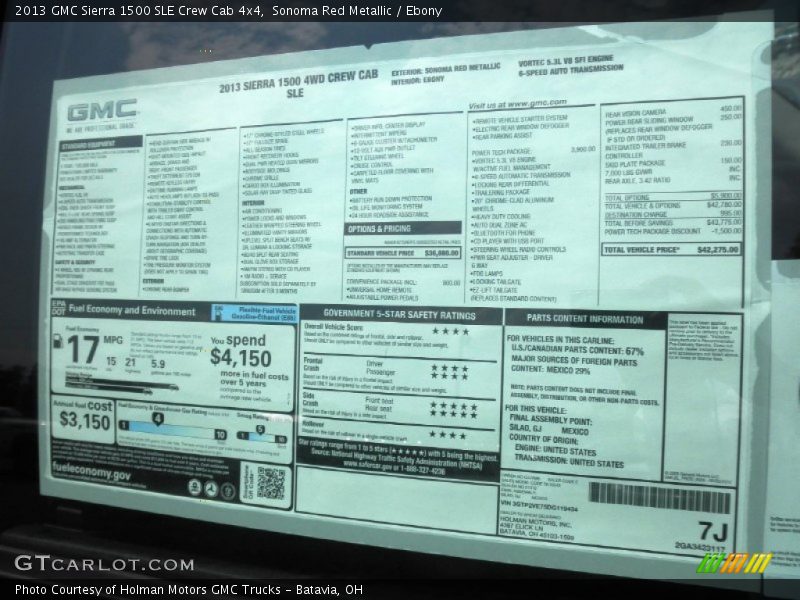 Sonoma Red Metallic / Ebony 2013 GMC Sierra 1500 SLE Crew Cab 4x4
