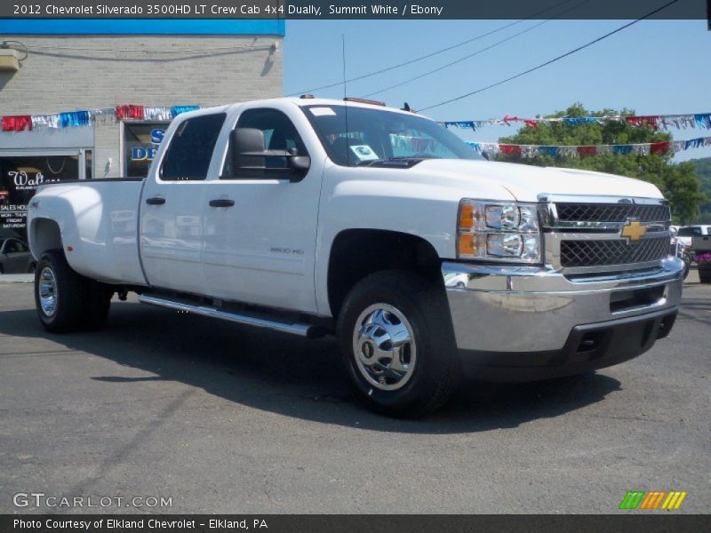 Summit White / Ebony 2012 Chevrolet Silverado 3500HD LT Crew Cab 4x4 Dually