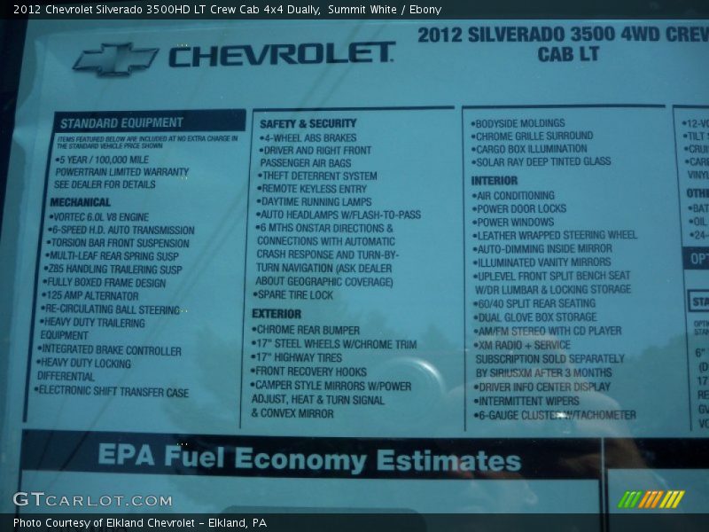 Summit White / Ebony 2012 Chevrolet Silverado 3500HD LT Crew Cab 4x4 Dually
