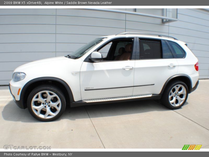 Alpine White / Saddle Brown Nevada Leather 2009 BMW X5 xDrive48i
