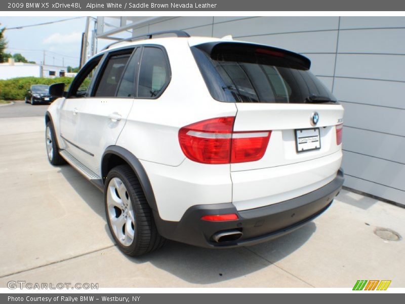 Alpine White / Saddle Brown Nevada Leather 2009 BMW X5 xDrive48i