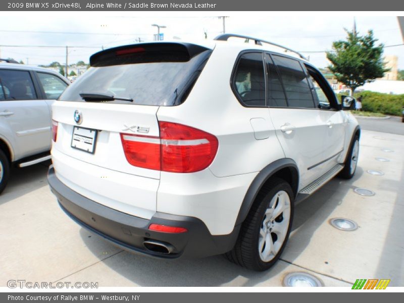 Alpine White / Saddle Brown Nevada Leather 2009 BMW X5 xDrive48i