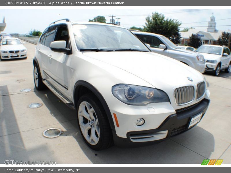 Alpine White / Saddle Brown Nevada Leather 2009 BMW X5 xDrive48i