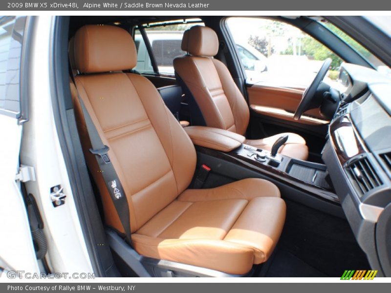 Alpine White / Saddle Brown Nevada Leather 2009 BMW X5 xDrive48i