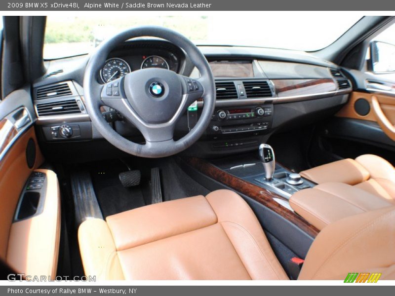 Alpine White / Saddle Brown Nevada Leather 2009 BMW X5 xDrive48i