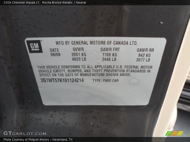 Mocha Bronze Metallic / Neutral 2009 Chevrolet Impala LT