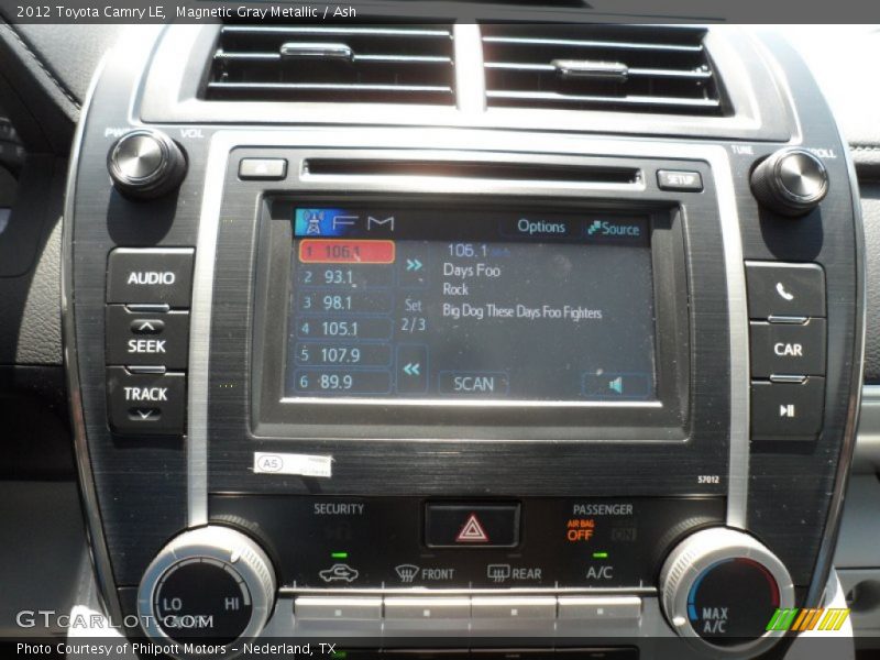 Magnetic Gray Metallic / Ash 2012 Toyota Camry LE
