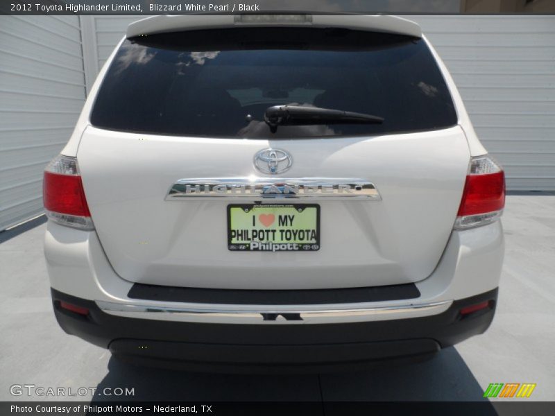 Blizzard White Pearl / Black 2012 Toyota Highlander Limited