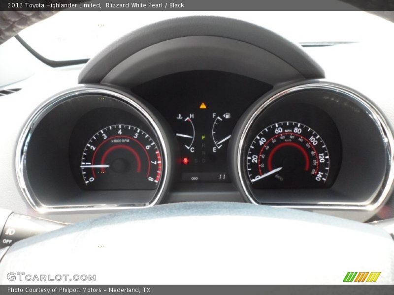 Blizzard White Pearl / Black 2012 Toyota Highlander Limited