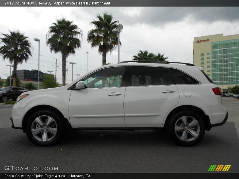 Aspen White Pearl II / Parchment 2012 Acura MDX SH-AWD
